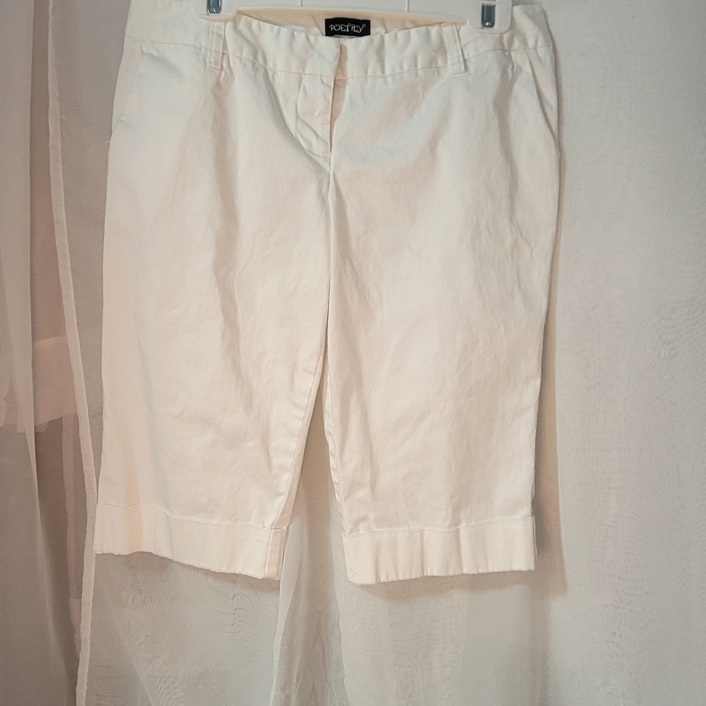 Poetry White Classic Bermuda Shorts Cotton Comfort